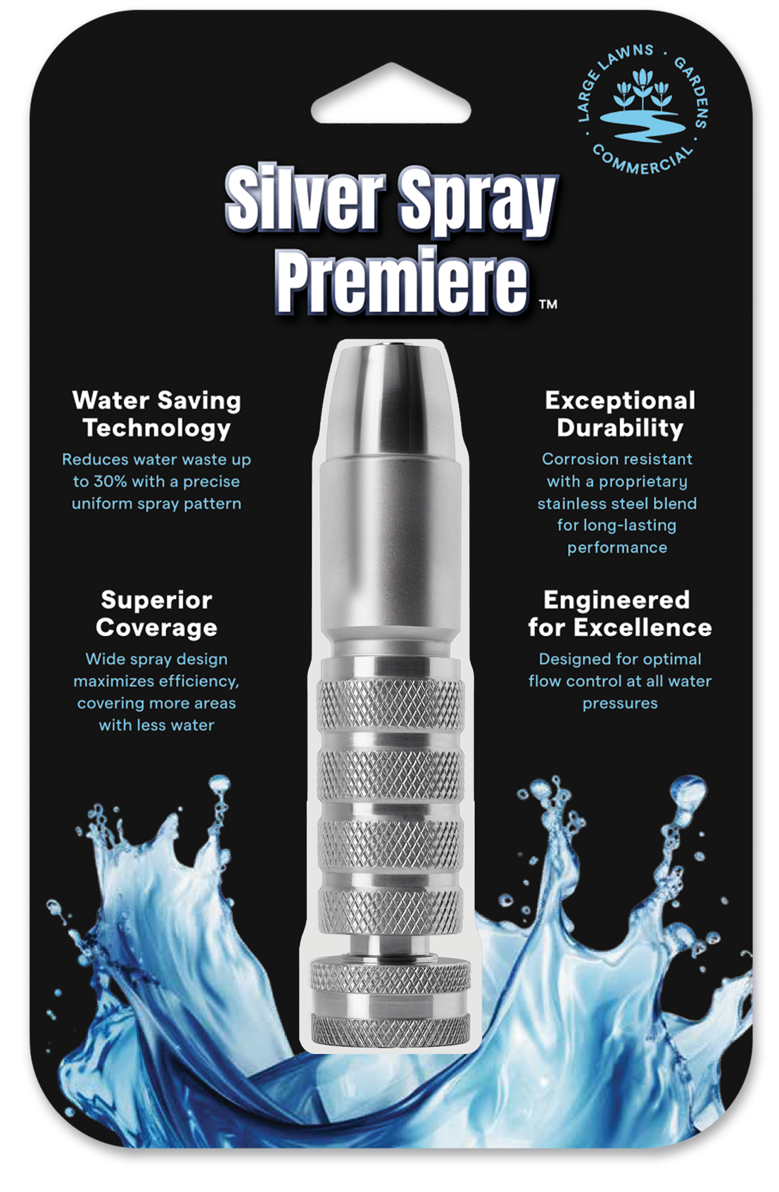 Silver Spray Premiere™ Stainless Steel Garden and Lawn Nozzle